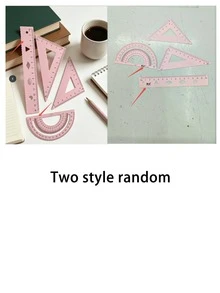 Multifunctional Geometric Ruler Set, Protractor, Triangle Ruler, Straight Ruler, Manual Measurement Drawing Tools With Storage Box, 4 Colors Available: Pink, Mint Green, Light Blue, Taro Purple, For School, Woodworking, DIY, Teacher Gift, Back To School - Multicolor - View 10