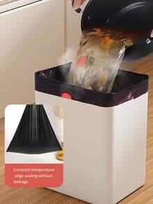 60 Kitchen Trash Bags, Durable And Lightweight Disposable Kitchen Trash Bags Made Of Durable Plastic, Suitable For Kitchen, Bathroom, Home, Household Items. Also Suitable For Home Christmas Decoration, Christmas Gifts, School Supplies, Bookshelf Decoration. - Black - View 3