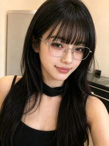Silver Women's Fashion Square Frame Glasses - Silver - View 1