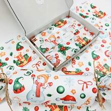 40/90/140pcs Christmas Tissue Paper Sheets, Festive Santa And Snowman Designs-Includes Christmas Stickers, Perfect For Gift Wrapping, Party Favors And Holiday Decorations, Christmas Paper, Packaging, Bouquets, Gift Wrapping Paper, Party Packs - Style E - View 9