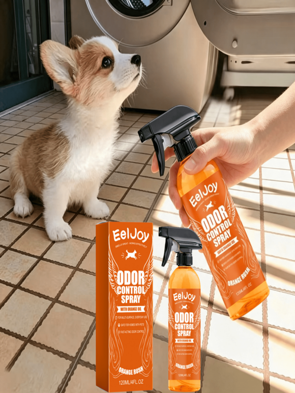 Spray Eliminador de Odores para Animais de Estimação, Decompõe Rapidamente o Cheiro de Urina, Remoção de Odores de Cama/Caixa de Areia de Gatos e Cachorros, Spray Desodorizante para Frescor do Ar Interno da Casa de Animais de Estimação, Spray de Limpeza Desodorizante com Fragrância Suave para Animais de Estimação