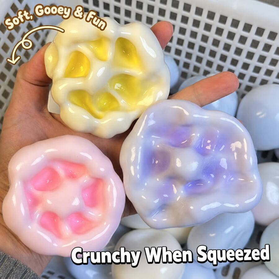1pc Snow Skin Sticky Rice Stress Ball, Handmade Slow Rebound, Soft Squeezable Durable, Silicone Filled, Relieve Anxiety, Relax Hand Muscles, Strengthen Grip, Reduce Stress, Compact Portable, Squeeze Toy