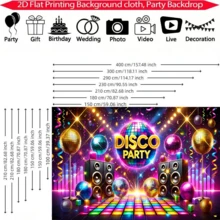 1. Banner Pesta Disko Retro, Latar Belakang Poliester, Dengan Lantai Dansa dan Bola Lampu Warna-warni, Dapat Digunakan di Mana Saja, Tidak Membutuhkan Daya, Dengan Properti Photo Booth, Cocok untuk Berbagai Dekorasi Perayaan - A - View 3