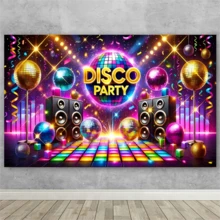 1. Banner Pesta Disko Retro, Latar Belakang Poliester, Dengan Lantai Dansa dan Bola Lampu Warna-warni, Dapat Digunakan di Mana Saja, Tidak Membutuhkan Daya, Dengan Properti Photo Booth, Cocok untuk Berbagai Dekorasi Perayaan - A - View 10