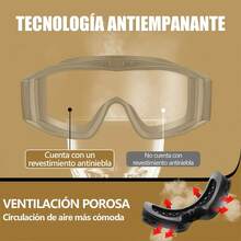 Goggles Tacticos/moto 3 Cambios De Mica + Funda, Ajustables - Caqui - Ver 4