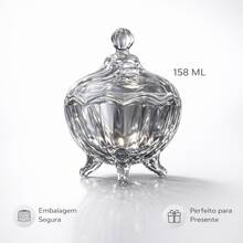 Bomboniere de Vidro Cristal Luxo Pote Doceira Decorativa - 6 Modelos(158-700ml) - Veneza(158ml) - Visão 3