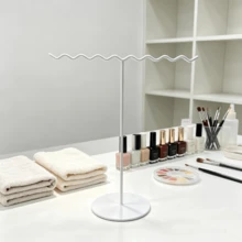 1pc T-Shaped Metal Nail Polish Color Display Rack, Desktop Wrought Iron Storage Stand, Large Capacity Nail Art Display Rack - Multicolor - View 8