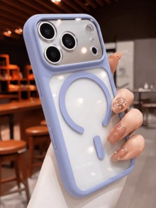 Luxury High Quality Transparent Clear Phone Case Compatible With IPhone 18 Pro Max 17ProMax 17Pro 17 16 Pro Max Magnetic Wireless Charging Shockproof Bumper Back Cover - Light Blue - View 3
