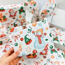 40/90/140pcs Christmas Tissue Paper Sheets, Festive Santa And Snowman Designs-Includes Christmas Stickers, Perfect For Gift Wrapping, Party Favors And Holiday Decorations, Christmas Paper, Packaging, Bouquets, Gift Wrapping Paper, Party Packs - Style E - View 3