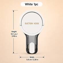 1pc Vacuum Suction Cup Hook, Heavy Duty Strong No-Drill Wall Mount Rack, Reusable Traceless Waterproof Adhesive Hook, Suitable For Bathroom, Shower, Kitchen, Door, Towel, Coat, Bag And Bath Ball Storage, Space-Saving Home Storage Rack, Dorm And Home Accessories - Multicolor - View 13