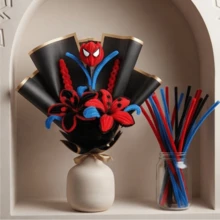 400/424 Peças Conjunto de Limpadores de Cano DIY com Tema, Material Macio, Denso e Grosso, Adequado para Fazer Flores, Rosas, Rosas Pequenas, Rosas Brancas, Árvores, Buquês, Aranhas, Animais, Plantas e Mais, Ideal para Entusiastas de Artesanato DIY, Presentes de Formatura, Volta às Aulas, Suprimentos de Sala de Aula e Escritório, Decoração Doméstica, Embalagem Criativa, Presentes de Feriado, Presentes de Aniversário - Multicolorido - Visão 3