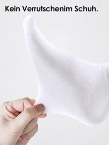 20 Pairs Men's Solid Color No-Show Socks, Moisture-Wicking Breathable Comfortable Invisible Socks, Suitable For Daily Wear And Sports - White - View 3