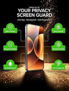 iPhone 15/16/17 Pro/Plus/Pro Max/Air 隱私鋼化玻璃螢幕保護貼，快速安裝防塵托盤全螢幕防窺膜 - 無色 - 查看 3