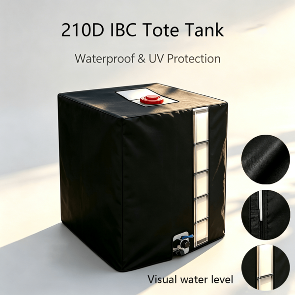 IBC Tank Abdeckungen, 210D Oxford Stoff-Outdoor Schutzabdeckungen speziell für 330-Gallonen und 275-Gallonen IBC Tanks entwickelt, geeignet für Gärten, Fabriken und andere Standorte-Reißverschluss Sichtbarer Wasserstand, ohne Reißverschluss, Reißverschluss,