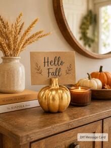 2 Pieces Pumpkin Place Card Holder Set, Gold Fall Tabletop Stands For Guest Names, Reserved Signs, Menu Cards And Photos, Harvest Wedding, Thanksgiving And Seasonal Home Decor - Multiple Styles - View 6