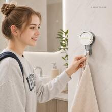 1pc Vacuum Suction Cup Hook, Heavy Duty Strong No-Drill Wall Mount Rack, Reusable Traceless Waterproof Adhesive Hook, Suitable For Bathroom, Shower, Kitchen, Door, Towel, Coat, Bag And Bath Ball Storage, Space-Saving Home Storage Rack, Dorm And Home Accessories - Multicolor - View 4