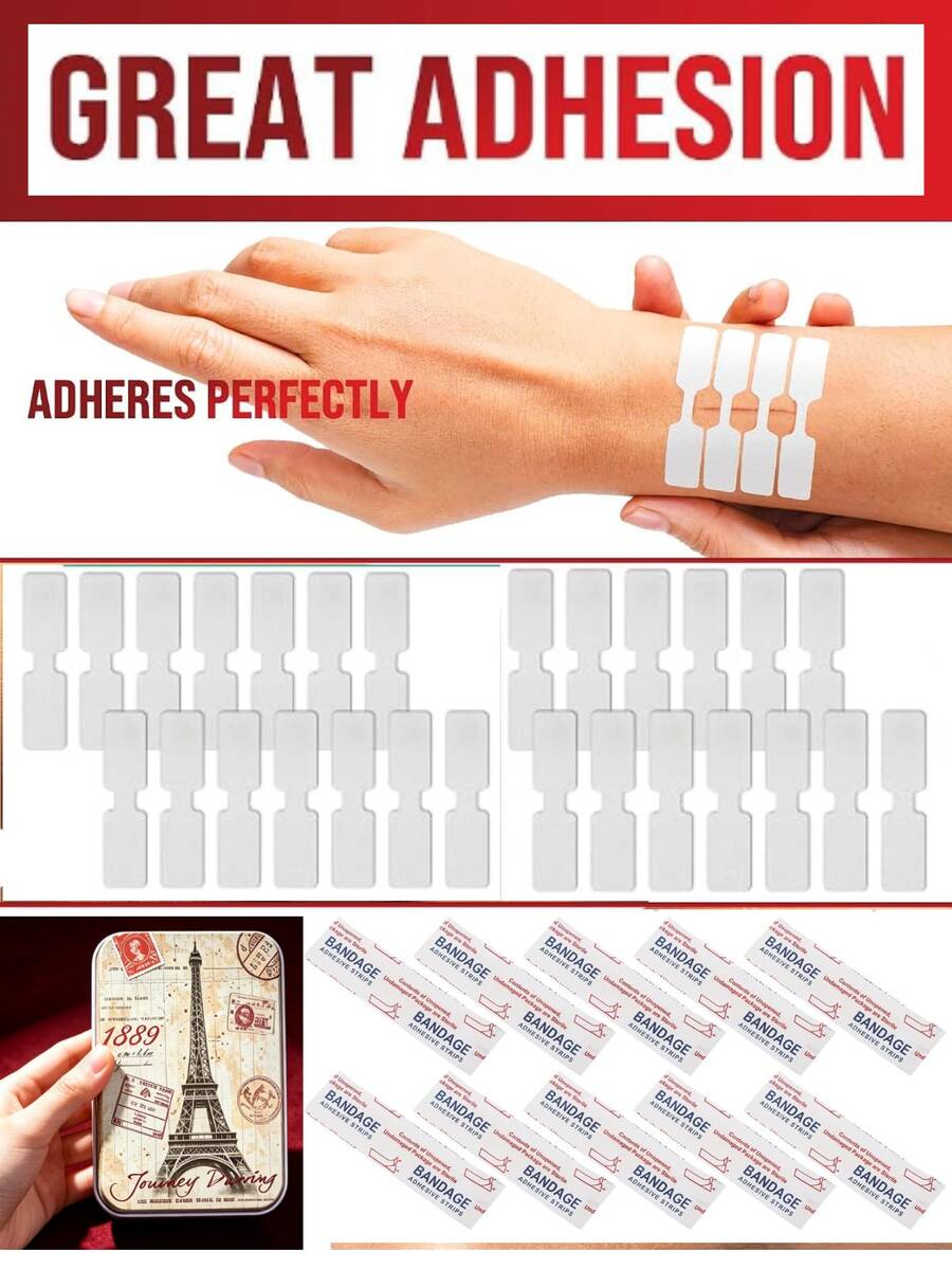1 Box - 10/30/50/100pcs Wound Closure Strips, Reduce Wound Size, Seamless Adhesive Tape, Butterfly-Shaped Wound Closure Strips, Suitable For Home, Outdoor Travel, Climbing, Etc., Fit For First Aid Kit - View 1