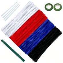 400/424 Peças Conjunto de Limpadores de Cano DIY com Tema, Material Macio, Denso e Grosso, Adequado para Fazer Flores, Rosas, Rosas Pequenas, Rosas Brancas, Árvores, Buquês, Aranhas, Animais, Plantas e Mais, Ideal para Entusiastas de Artesanato DIY, Presentes de Formatura, Volta às Aulas, Suprimentos de Sala de Aula e Escritório, Decoração Doméstica, Embalagem Criativa, Presentes de Feriado, Presentes de Aniversário - Multicolorido - Visão 2