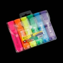 4/6pcs Assorted Fluorescent & Pastel Chisel Tip Highlighter Set, Quick-Drying, No Bleed, Odorless, 1-4mm Line Width, With Portable Clip, Suitable For Journaling, Note-Taking, School And Office Supplies, Back To School Essential - Single-tip Highlighter - View 5