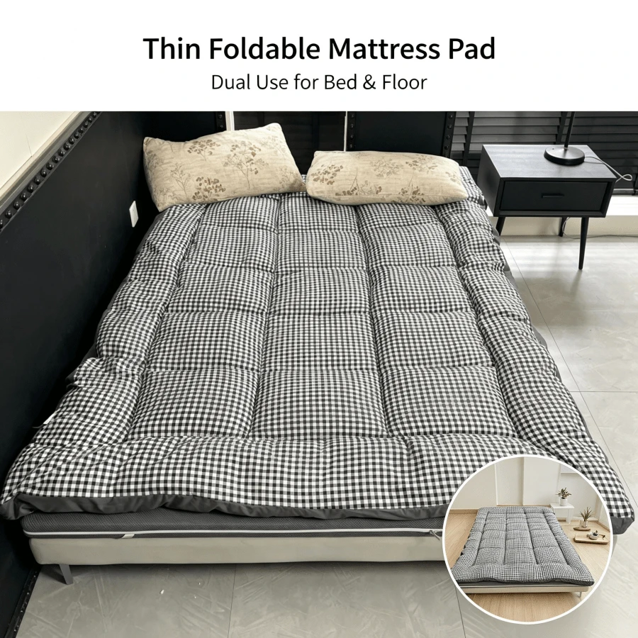 Soft Breathable Thin Mattress Pad, Foldable Floor Sleeping Pad, All-Season Tatami Mat, Suitable For Bedroom, Dorm, Guest Room And Hotel, Multiple Sizes Available