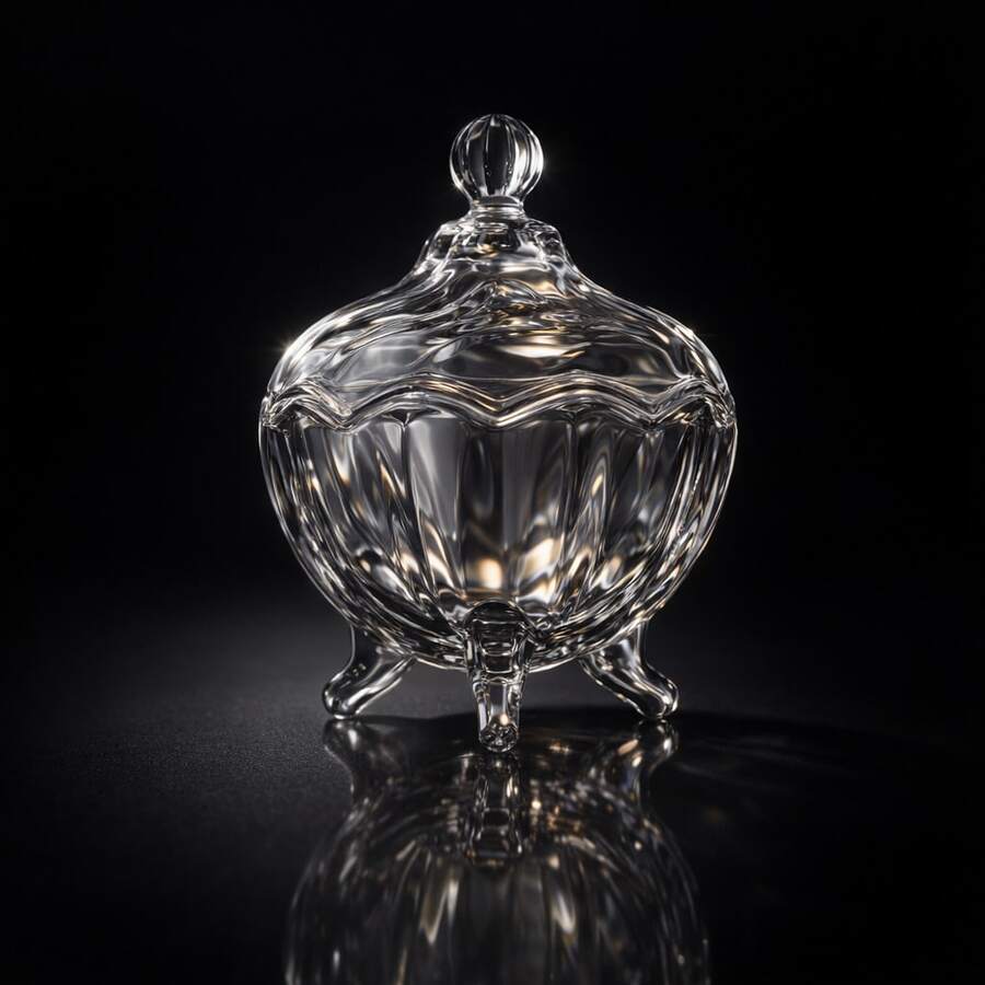 Bomboniere de Vidro Cristal Luxo Pote Doceira Decorativa - 6 Modelos(158-700ml) - Veneza(158ml) - Visão 1