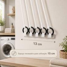 Varal de teto aço branco grande 100cm x 38cm 15kg 5 varetas resistente reforçado + kit de instalação - A - Visão 5