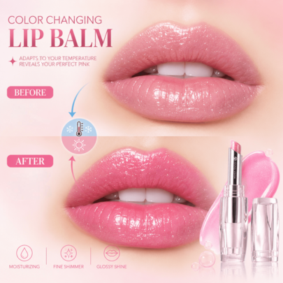 YOUNG VISION 1 buah Lipstik Berwarna yang Berubah Warna, Melembapkan, Menghidrasi, Tahan Lama, Tahan Air, Menghaluskan Garis Bibir, Membuat Bibir Lebih Montok dan Berkilau, Perawatan Bibir Harian, Makeup, Hadiah untuk Wanita