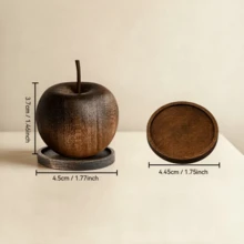 1 Set Wooden Apple Essential Oil Diffuser With Tray, Home Desktop Decor Fragrance Ornament, Suitable For Home, Car, Hotel Decoration, Christmas, Halloween Decor - A - View 4