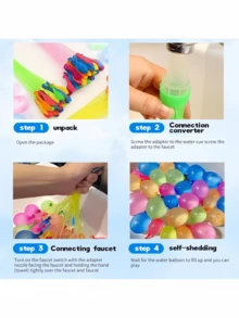 Water Balloon, Quick Fill Water Balloons, Suitable For Adults, Summer Pool Party Outdoor Fun Game Props (Random Color) - A - View 5