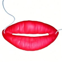 3pcs Oversized Red Big Mouth Costume Props, Funny Silicone Fake Lip Mask With Elastic Band, Halloween Single Party Carnival Cosplay Stage Performance Dress Up Accessories - Sausage Lips - View 15
