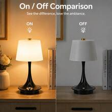 LED 3-Color Touch Control Desk Lamp, USB Rechargeable, Sensitive Touch Switch Sensor, Stepless Dimming, Ambient Decorative Space, Portable Night Light, Modern Home Decor, Suitable For Bedroom, Dining Room, Study, Bar, Outdoor, Ideal Gift Choice - Desk Lamp - View 7