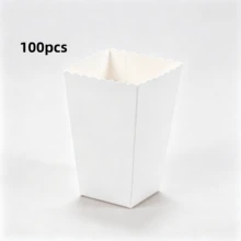100 White Popcorn Boxes, 2 X 4.5 X 3 Inch Mini Popcorn Boxes, Suitable For Movie Night Decoration, Christmas/Halloween, Back To School - White - View 5