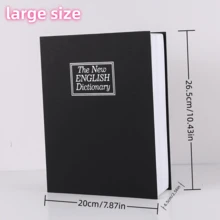 1pc Creative Book Safe, Key Lock Hidden Bedside Safe, Black Small/Medium/Large Sizes, Creative Simulated Small Storage Box, Suitable For Office, Bedroom And More - Black - View 5