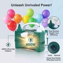 AOYI 1pc Electric Balloon Inflator Pump, Portable Dual Nozzle Electric Balloon Inflator, Suitable For Halloween, Christmas, Birthday, New Year, Wedding Party Decorations, Time-Saving - US A Type Plug(110-127V) - View 1