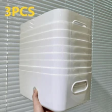 1/2/3/5/6件白色收納盒，桌面收納器，居家化妝品收納盒，浴室廚房宿舍雜物零食收納盒，教室筆收納盒，返校用品，雜物收納，畢業禮物 - 白色 - 查看 15