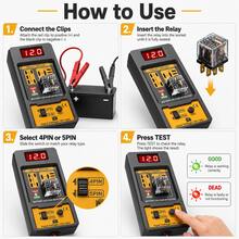 CNB-808 Automotive Relay Tester 12V-24V Digital Display Relay Analyzer 4 Pin 5 Pin Car Battery Voltage Test Tool - one-size - View 5