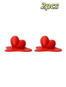 1/2/4pcs French Romantic Melting Heart Shaped Memo Photo Holder, Wide Drip Tray Design To Prevent Card Slipping, Living Room Entryway Desktop Memorial Photo Display Decor, Newlywed Wedding Room Decoration, Niche Heart-Shaped Small Stand - Melting Heart - View 12