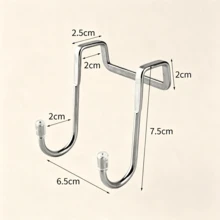 1/3/5pcs Multi-Function Stainless Steel S-Shaped Double Hooks, Removable No-Drill No-Adhesive Design, Kitchen Cabinet Bathroom Towel Coat Storage Rack - Multicolor - View 7