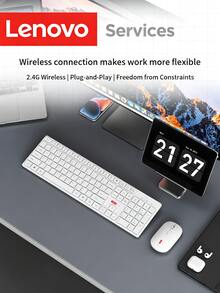 Lenovo 2.4G Wireless Keyboard And Mouse Combo, 104-Key Full-Size Office Keyboard With Silent Ergonomic Mouse, Suitable For Laptop, Desktop, Home Office - View 11