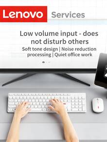 Lenovo 2.4G Wireless Keyboard And Mouse Combo, 104-Key Full-Size Office Keyboard With Silent Ergonomic Mouse, Suitable For Laptop, Desktop, Home Office - View 5
