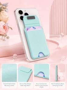 XD Universal Phone Back Adhesive Card Holder, Self-Adhesive Card Sleeve Compatible With All Android Phone Models, Portable Access Card/Bus Card/ID Card Storage Pouch, Minimalist Phone Back Card Holder Accessory - Multicolor - View 5