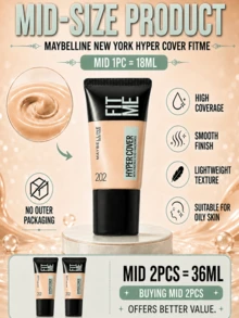 Maybelline 美寶琳客製化粉底液完美版 202，正裝 30ml、中容量 18ml、試用裝 5ml，輕盈貼膚質地，高遮瑕，長效持妝，黃白調 - 客製化粉底液無瑕版 202 - 查看 7