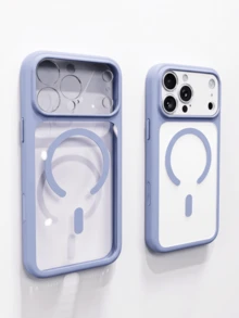 Luxury High Quality Transparent Clear Phone Case Compatible With IPhone 18 Pro Max 17ProMax 17Pro 17 16 Pro Max Magnetic Wireless Charging Shockproof Bumper Back Cover - Light Blue - View 2