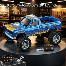 1pc/Set 1:64 Scale Mini Alloy Remote Control Car, Gray/Green/Dark Blue/Light Blue 4 Colors Optional, 2.4GHz Children's Remote Control Toy, Off-Road Pickup Truck Model Toy, Children's Outdoor Remote Control Toy - Multicolor - View 7