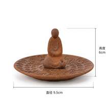 Vintage Coarse Ceramic Embossed Lotus Buddha Incense Holder, New Chinese Zen Meditation Monk Incense Tray, Home Tea Room Quiet Incense Burner, Wabi-Sabi Style Desktop Tea Table Aromatherapy Decor, Entryway Living Room Chinese Style Decorative Craft, Home Incense Storage Tray, Elegant Holiday Gift For Elders And Friends, Creative Gift - 1pc Zazen Incense Burner + Ceramic + 100g + 9.5*6cm - View 8