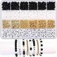 24-Grid Acrylic Beads Set - Letter Acrylic Beads Multi-Style DIY Jewelry, Couple Bracelets And Christmas Gifts (Includes Round String) - Multicolor - View 6