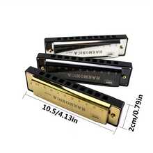 10-Hole Chromatic Harmonica In C Key | Durable Plastic Polished Finish - Includes Protective Case, Multiple Colors Available, Fine Craftsmanship, Rich Tone, Suitable For Beginners, Adults And Professionals, Ideal For Music Education, Perfect Gift For Beginners - Multicolor - View 6