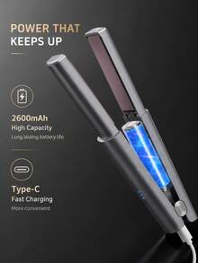 SKYWORTH Alat Pelurus & Pengeriting Rambut Nirkabel Mini, Cocok untuk Rambut Halus, Setrika Datar Paduan Titanium, 3 Pengaturan Suhu, Dapat Diisi Ulang USB, Daya Tahan Baterai 50 Menit, Ciptakan Gaya Halus dan Keriting Bergelombang Lembut Kapan Saja - MultiWarna - View 9