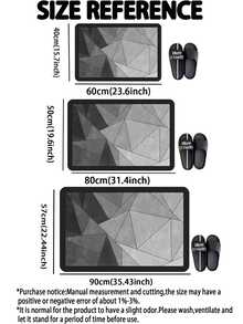 1pc Creative Geometric Space Pattern Silica Gel Bath Mat - Quick Drying, Absorbent Silica Gel Floor Mat, Around 3mm Thick, Super Soft, Absorbent, Lightweight Woven Polyester Rectangle Design, Comfortable, Suitable For Shower And Bathroom Entrance, Woven Bathroom Floor Mat, Bathroom Rug Entryway Decor Bathroom Kitchen Decor Kitchen Rug - Multicolor - View 6