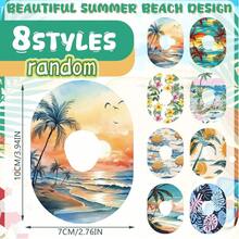 1 Set - 4/8pcs CMG Sensor Waterproof Sweat-Proof Self-Adhesive Tape, Pre-Cut Soft Breathable Durable And Secure Protective Tape, Suitable For Sports And Daily Use, Summer Charming Beach Landscape Pattern G7 Compatible - View 8